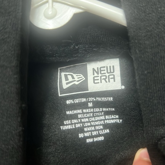 Brooklyn Nets New York NBA Black Hoodie Medium Mens Hoodie Basketball New Era - Picture 6 of 16